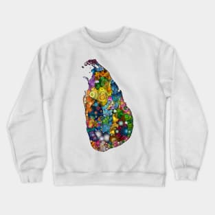 Spirograph Patterned Sri Lanka Provinces Map Crewneck Sweatshirt